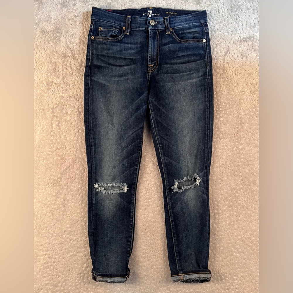 7 For All Mankind Mid Rise Skinny Jeans